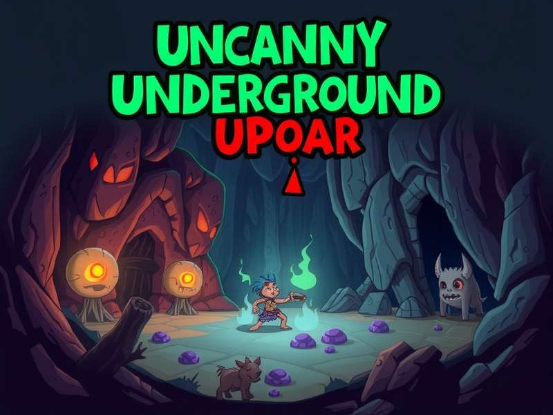 Uncanny Underground Uproar game artwork featuring underground caves and adventurers